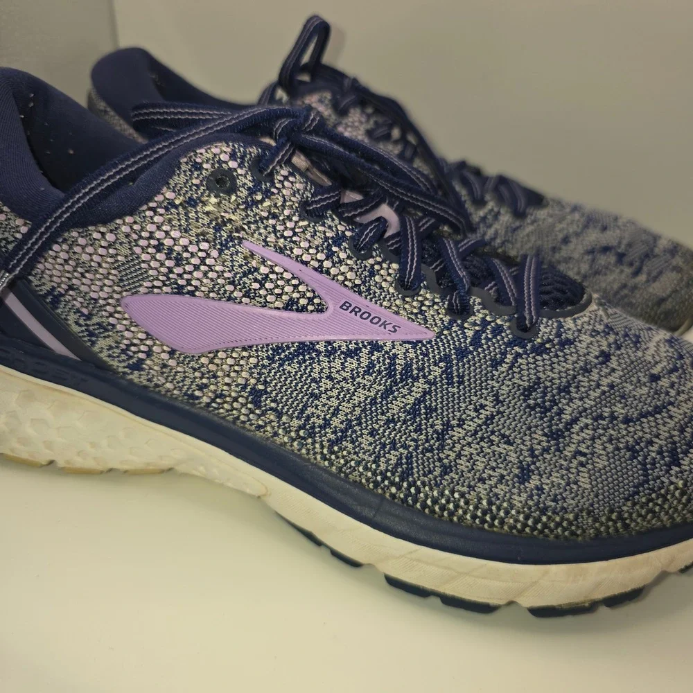 Brooks Ghost 11 Mens Running Shoes Navy Purple 1202771B406 Size 11 Medium